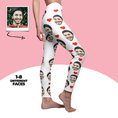 Face Leggings Personalized Hearts Leggings