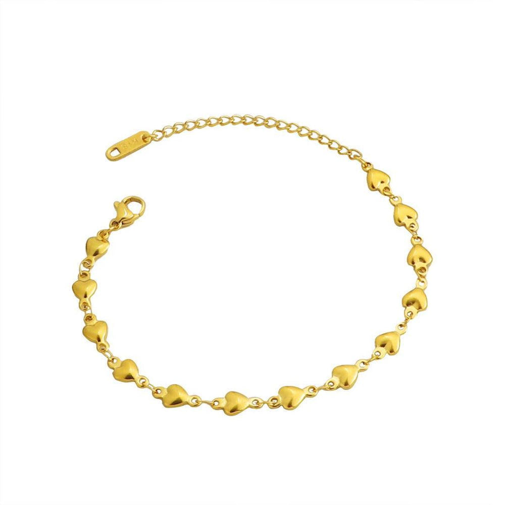 Gold Chain Heart Bracelet Stainless Steel