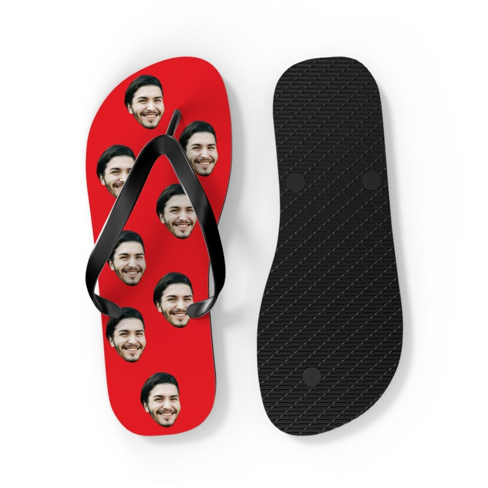 Groomsmen Face Flip Flops Fun Personalized Wedding Footwear
