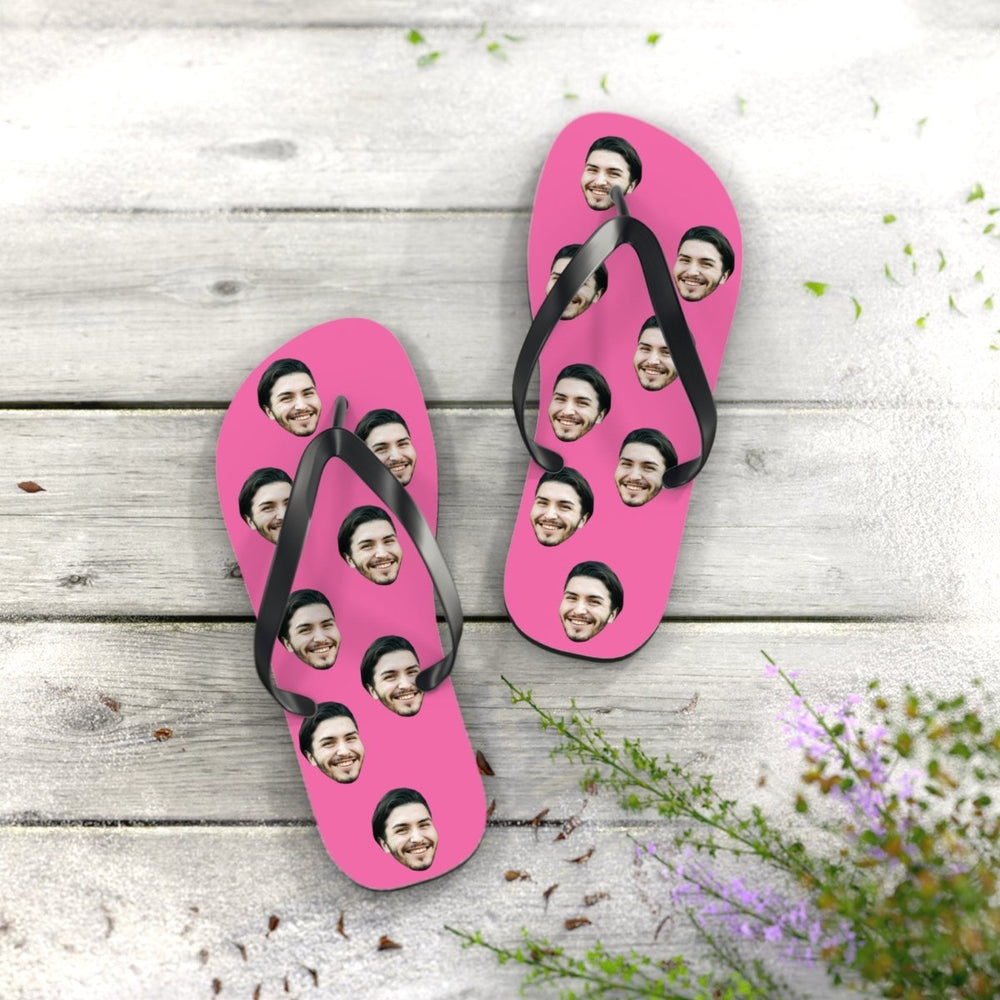 Groomsmen Face Flip Flops Fun Personalized Wedding Footwear