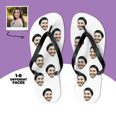 Groomsmen Face Flip Flops Fun Personalized Wedding Footwear