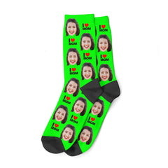 I Love Mom Face Socks