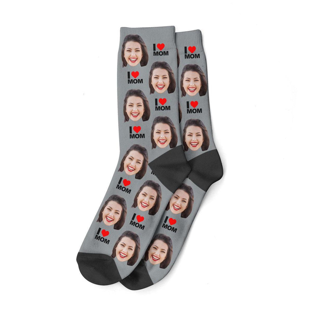 I Love Mom Face Socks