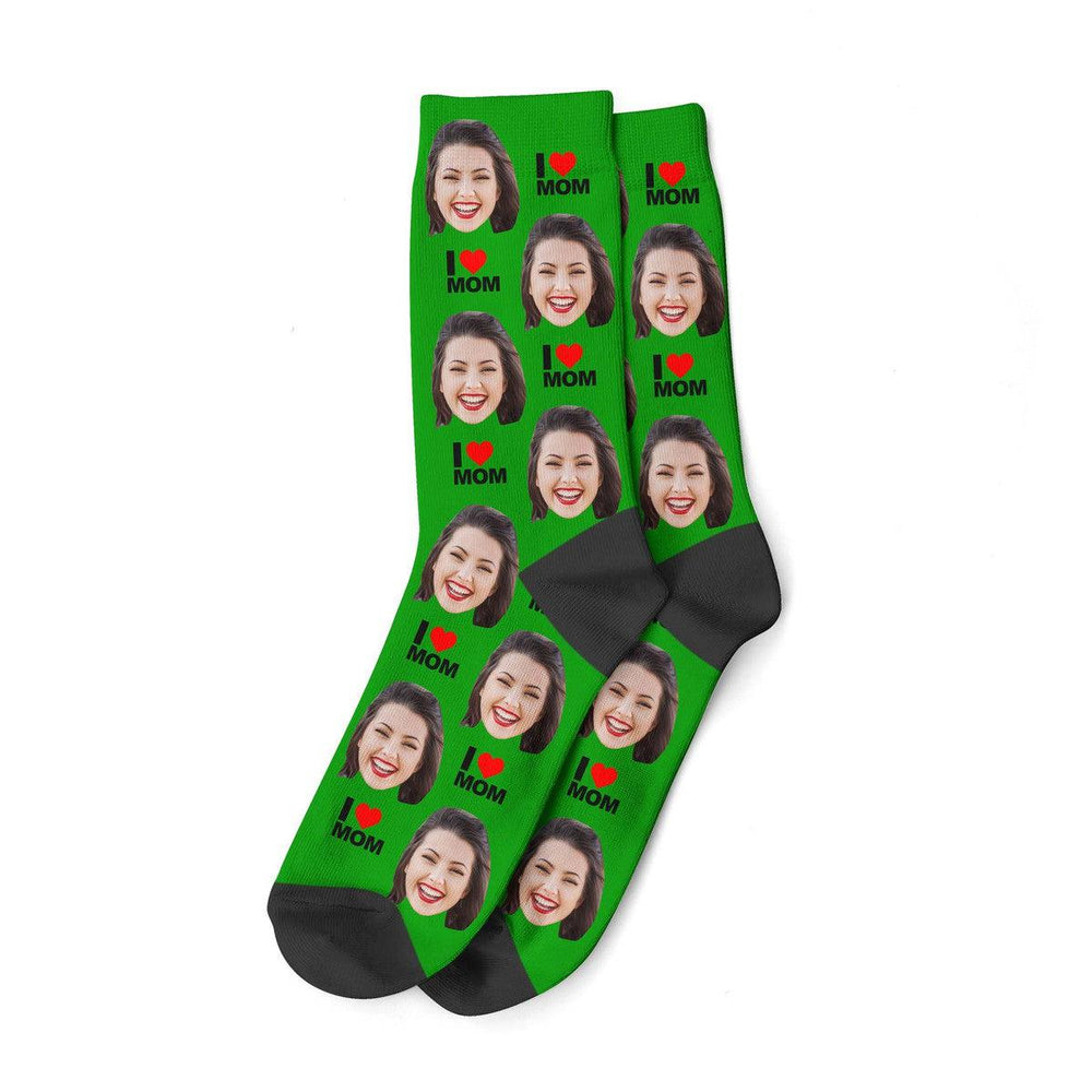 I Love Mom Face Socks