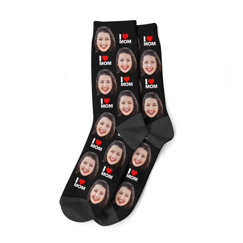 I Love Mom Face Socks