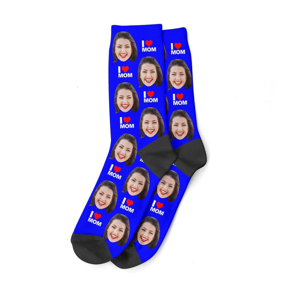 I Love Mom Face Socks