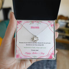 Love Knot Necklace Honoring Mom’s Endless Faith And Sacrifice