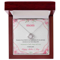 Love Knot Necklace Honoring Mom’s Endless Faith And Sacrifice