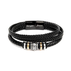 Men's Love You Forever Leather Bracelet Dad You Are The Beating Of My Heart