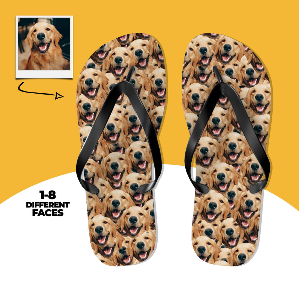 Personalized Dog Faces Flip Flops Fun Pet Themed Summer Sandals