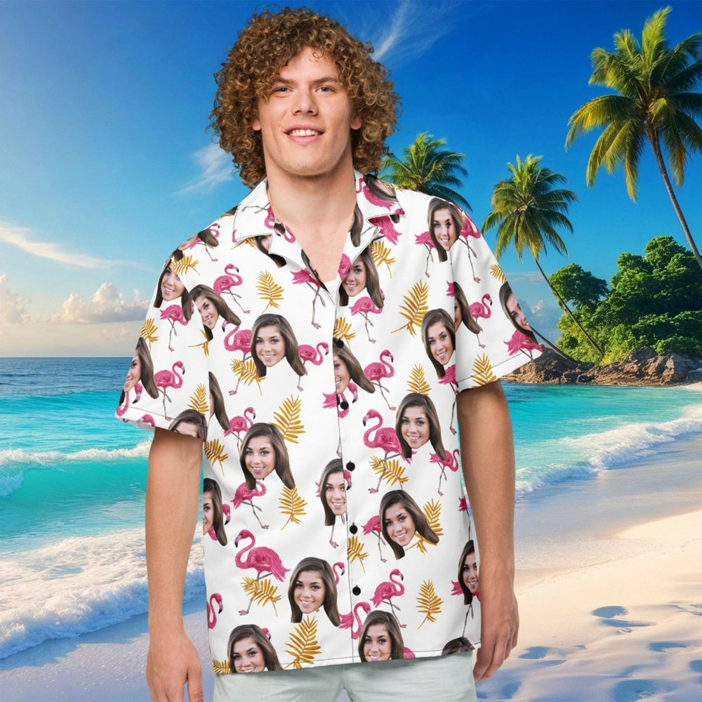 Custom Hawaiian Shirt Flamingo All Over Print Faces Shirt
