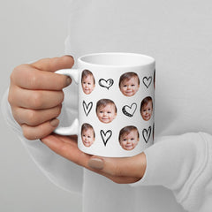 Personalized Baby Face Hearts Mug