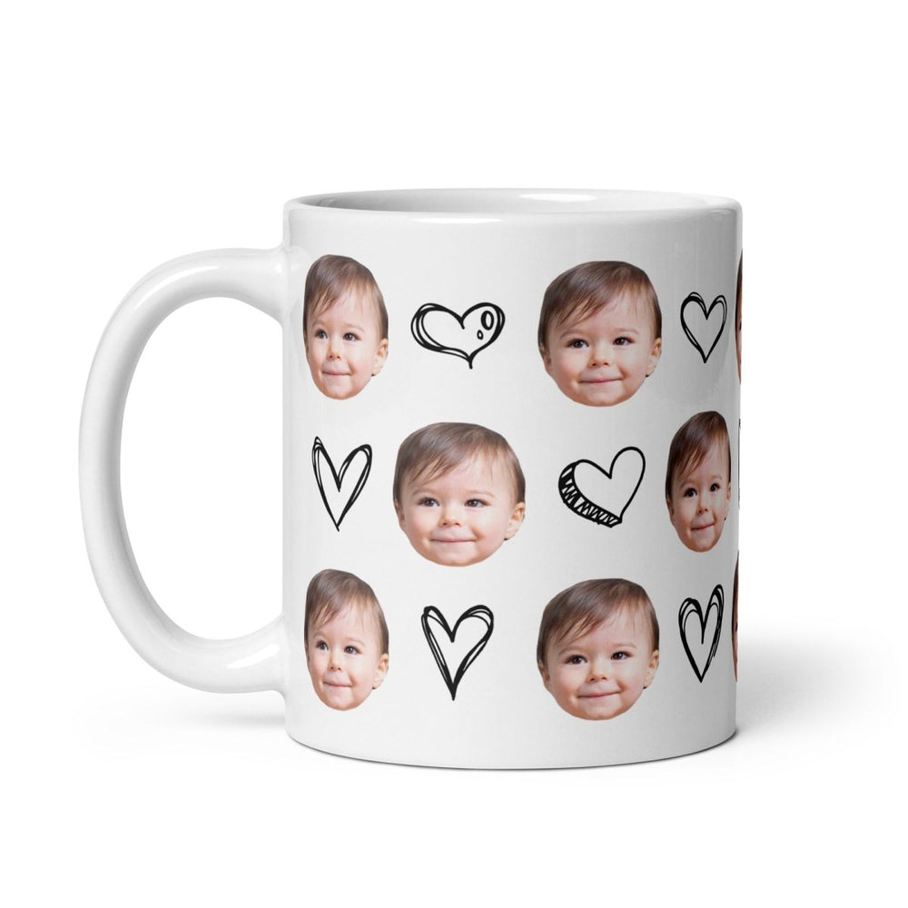 Personalized Baby Face Hearts Mug