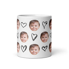 Personalized Baby Face Hearts Mug