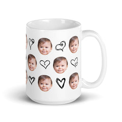 Personalized Baby Face Hearts Mug