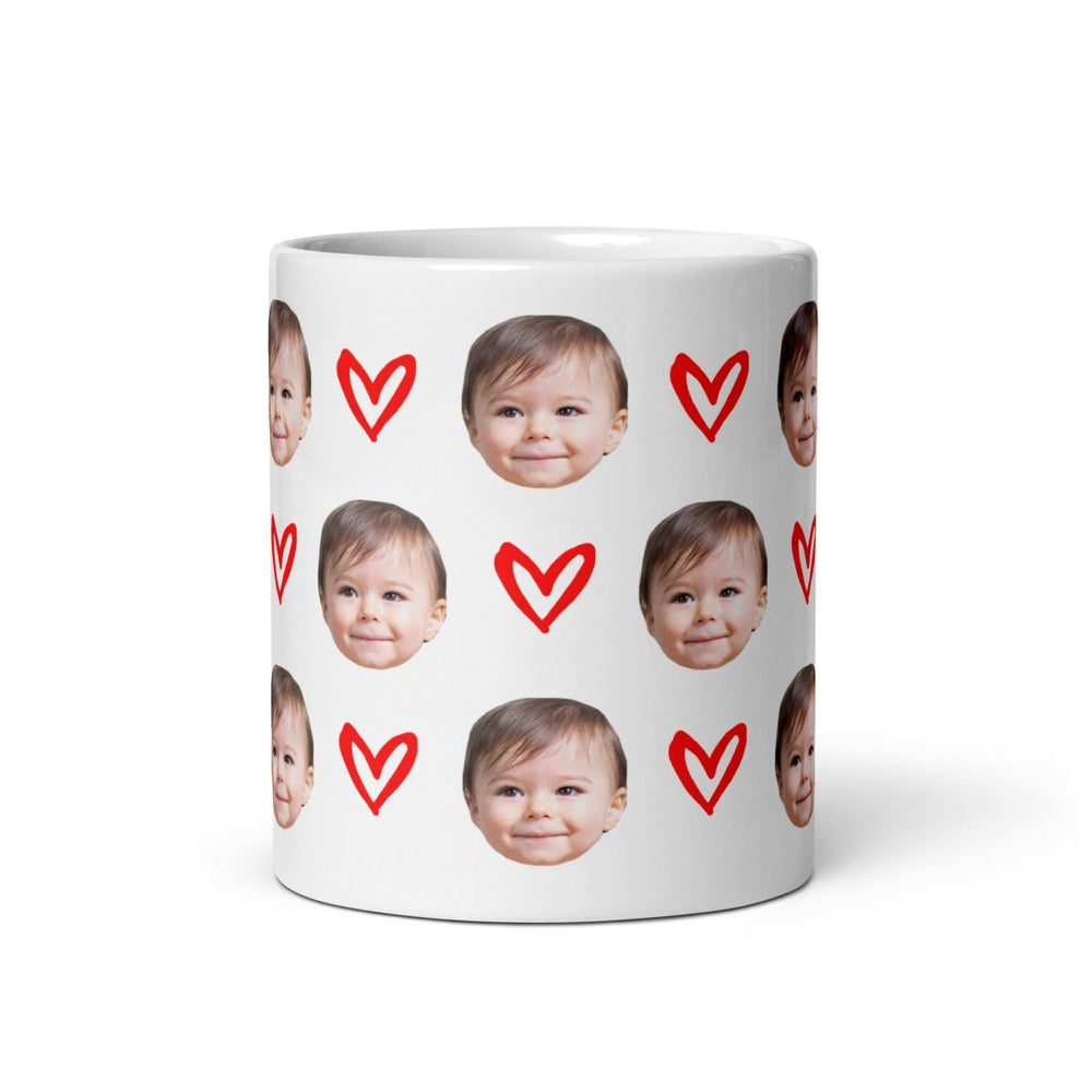 Personalized Baby Face Mug With Hearts