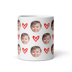 Personalized Baby Face Mug With Hearts