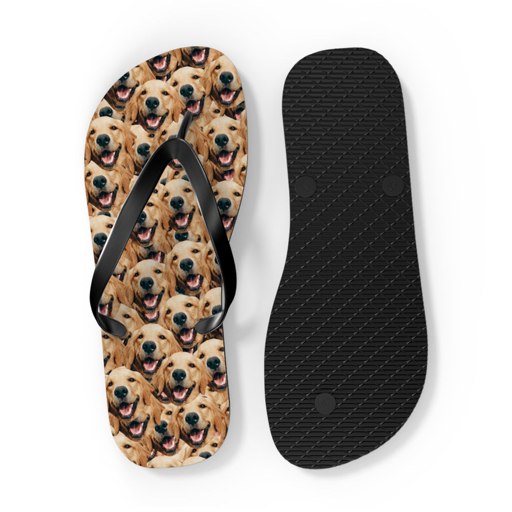Personalized Dog Faces Flip Flops Fun Pet Themed Summer Sandals
