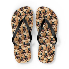 Personalized Dog Faces Flip Flops Fun Pet Themed Summer Sandals