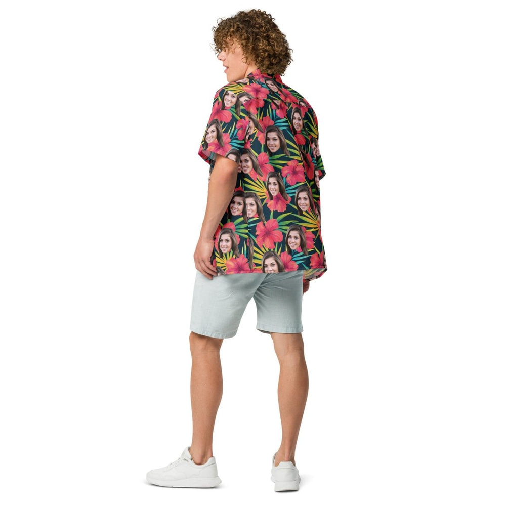 Personalized Face Hawaiian Shirt Flower Print