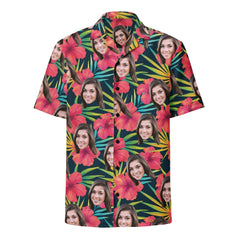 Personalized Face Hawaiian Shirt Flower Print