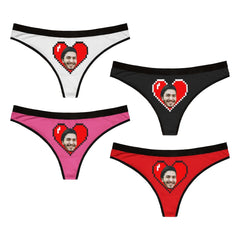 Personalized Heart Face Thong