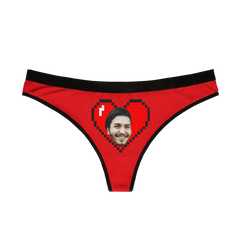 Personalized Heart Face Thong