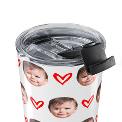 Custom Kid Face Tumbler With Hearts