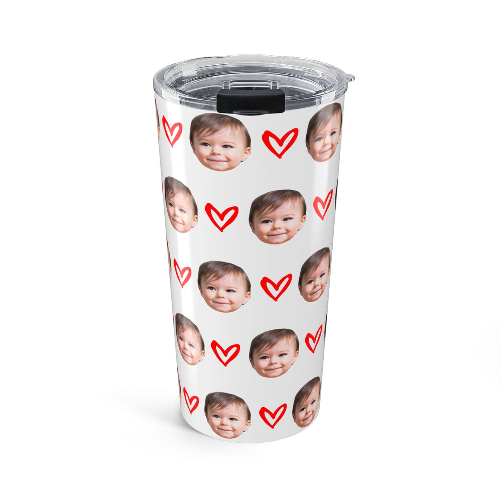 Custom Kid Face Tumbler With Hearts