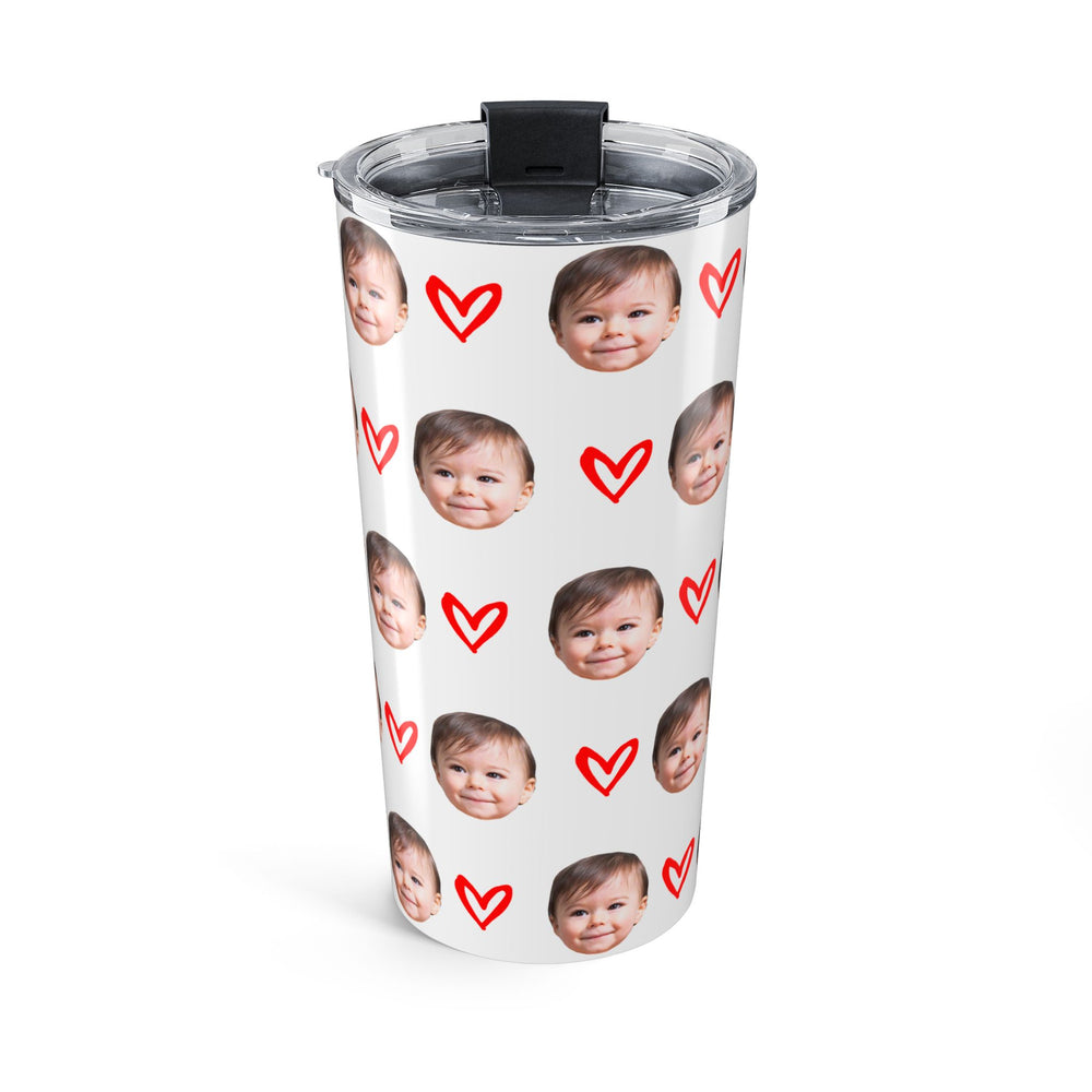 Custom Kid Face Tumbler With Hearts
