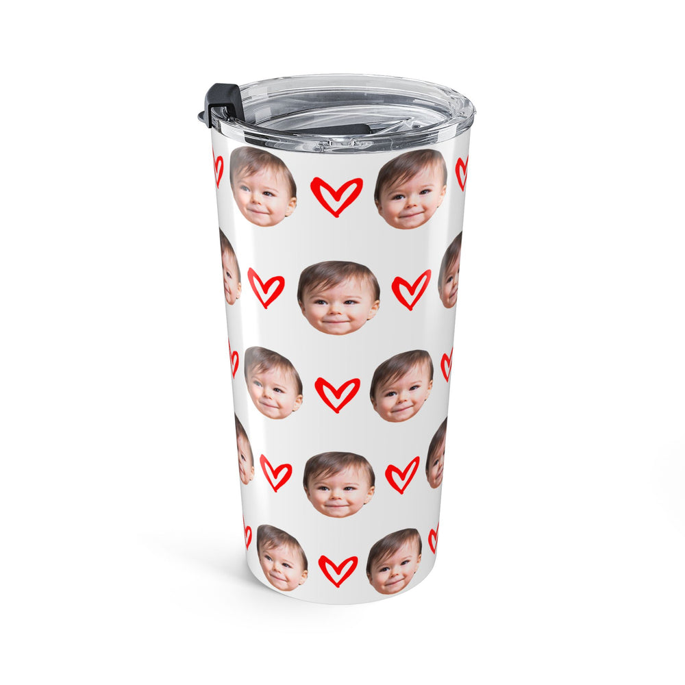 Custom Kid Face Tumbler With Hearts