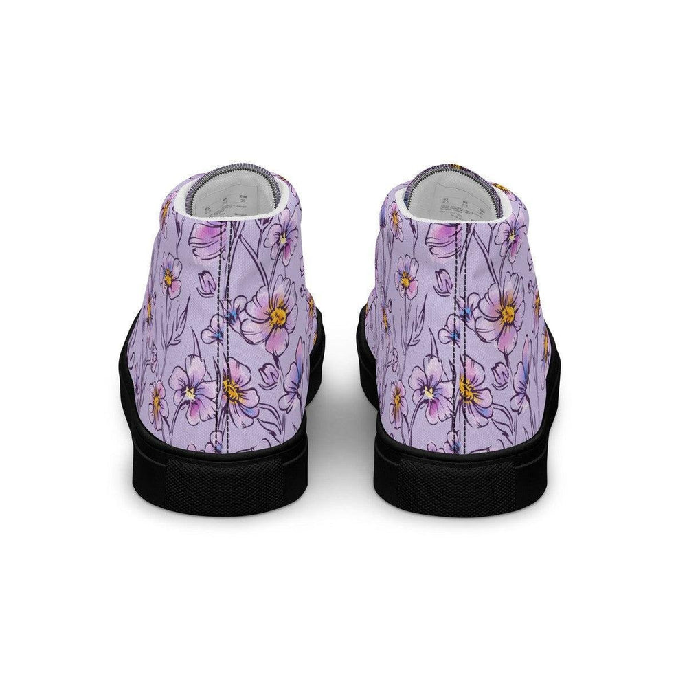 Purple Floral Women’s High Top Shoes