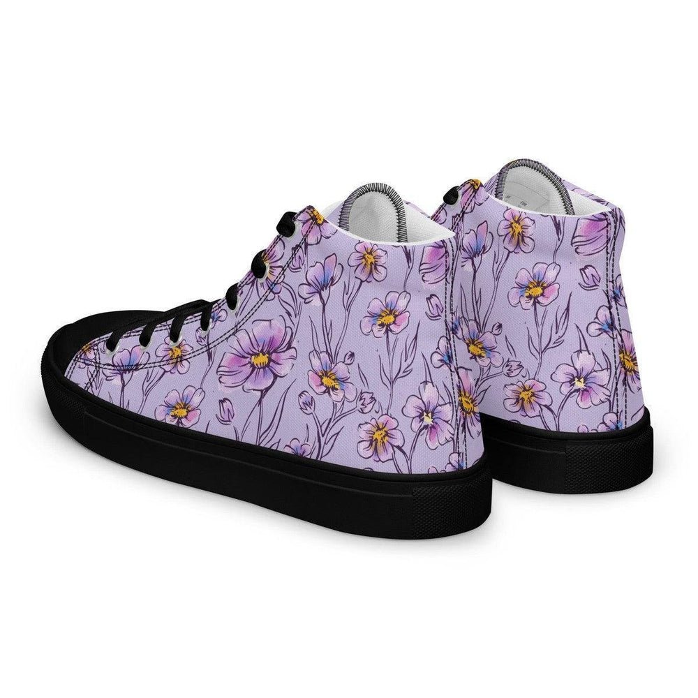 Purple Floral Women’s High Top Shoes