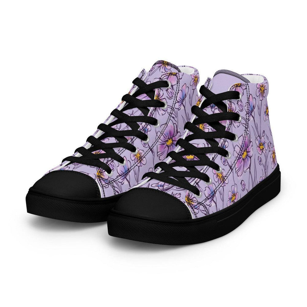 Purple Floral Women’s High Top Shoes