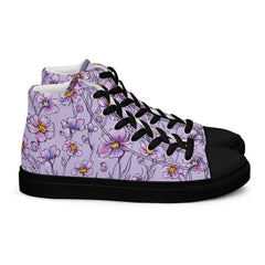 Purple Floral Women’s High Top Shoes