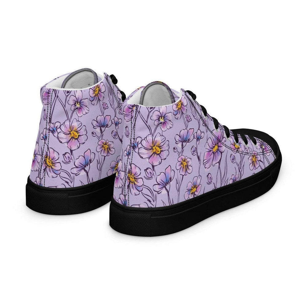 Purple Floral Women’s High Top Shoes