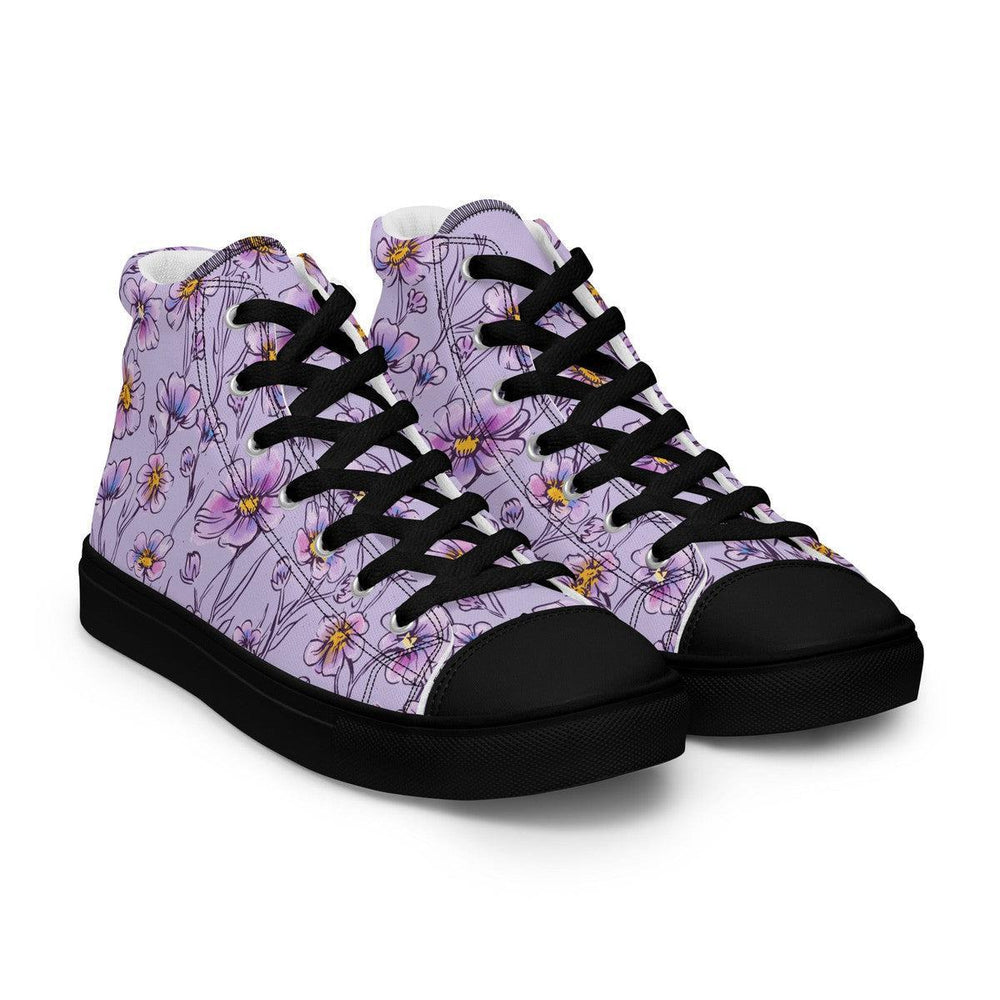 Purple Floral Women’s High Top Shoes