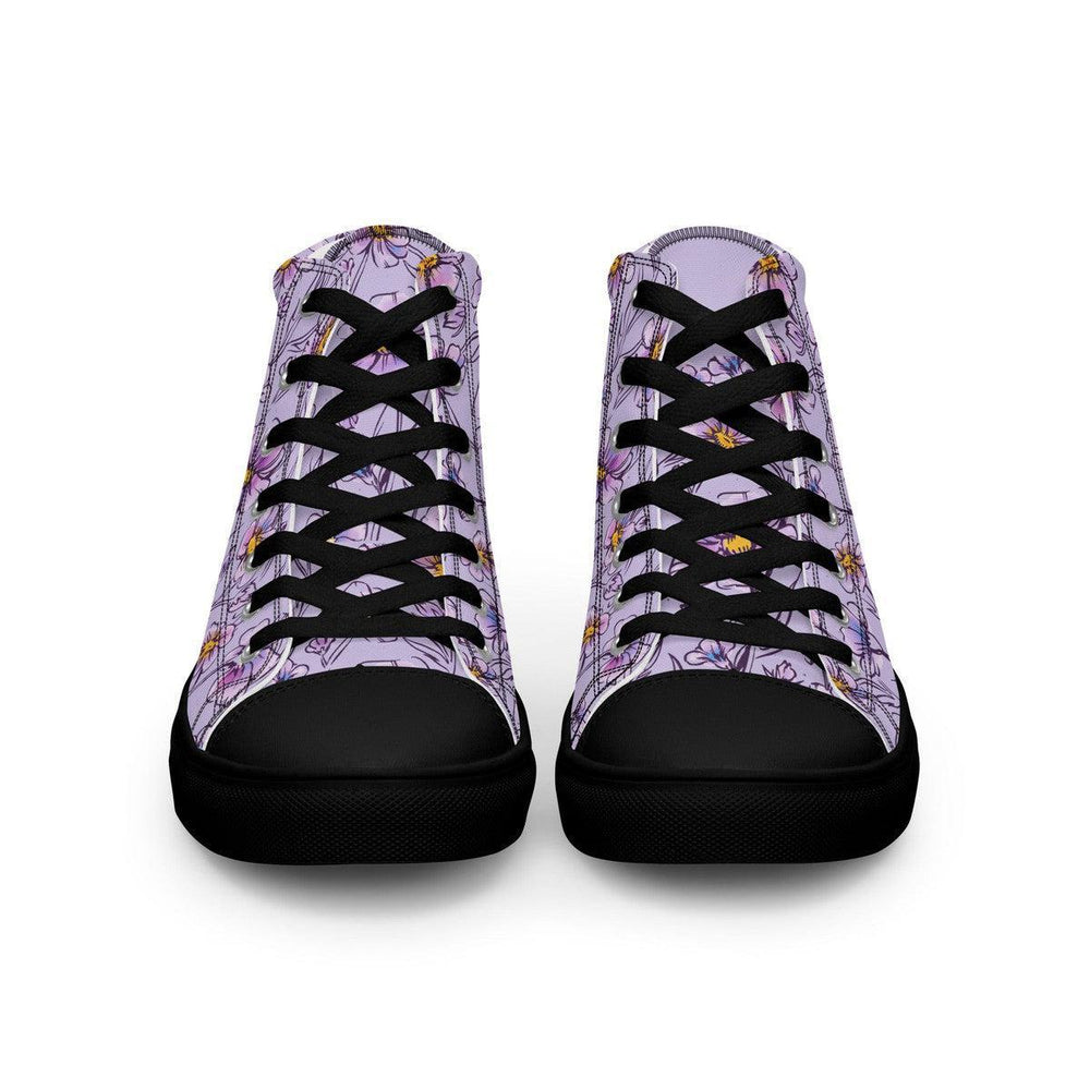 Purple Floral Women’s High Top Shoes