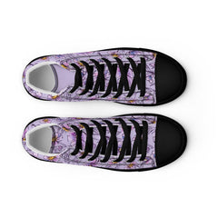 Purple Floral Women’s High Top Shoes