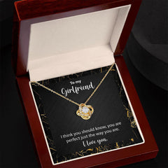To My Girlfriend Love Knot Necklace I Think You Should Know With Message Card