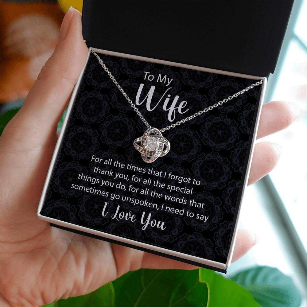 To My Wife Love Knot Necklace For All The Times Mes