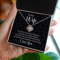 To My Wife Love Knot Necklace For All The Times Mes
