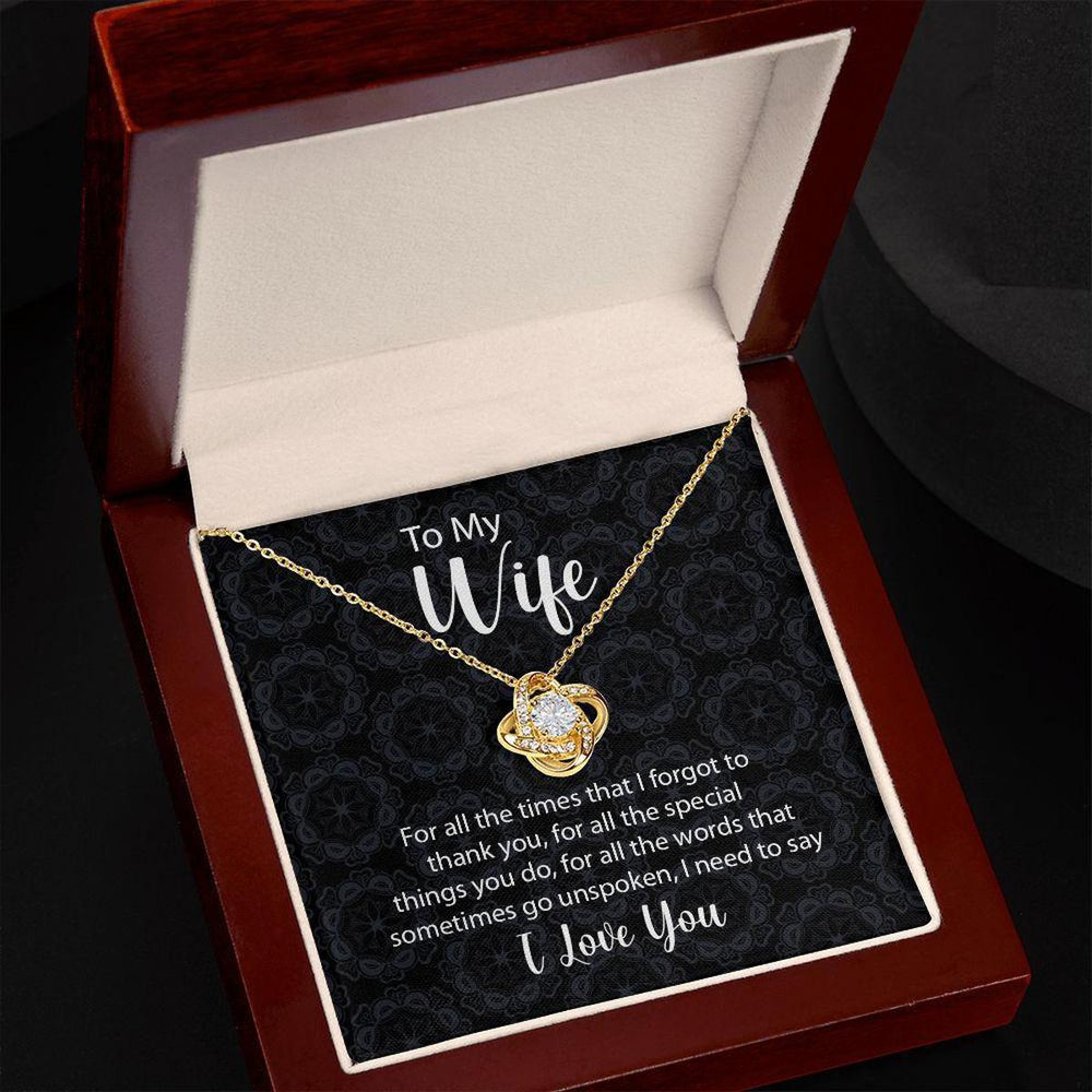To My Wife Love Knot Necklace For All The Times Mes