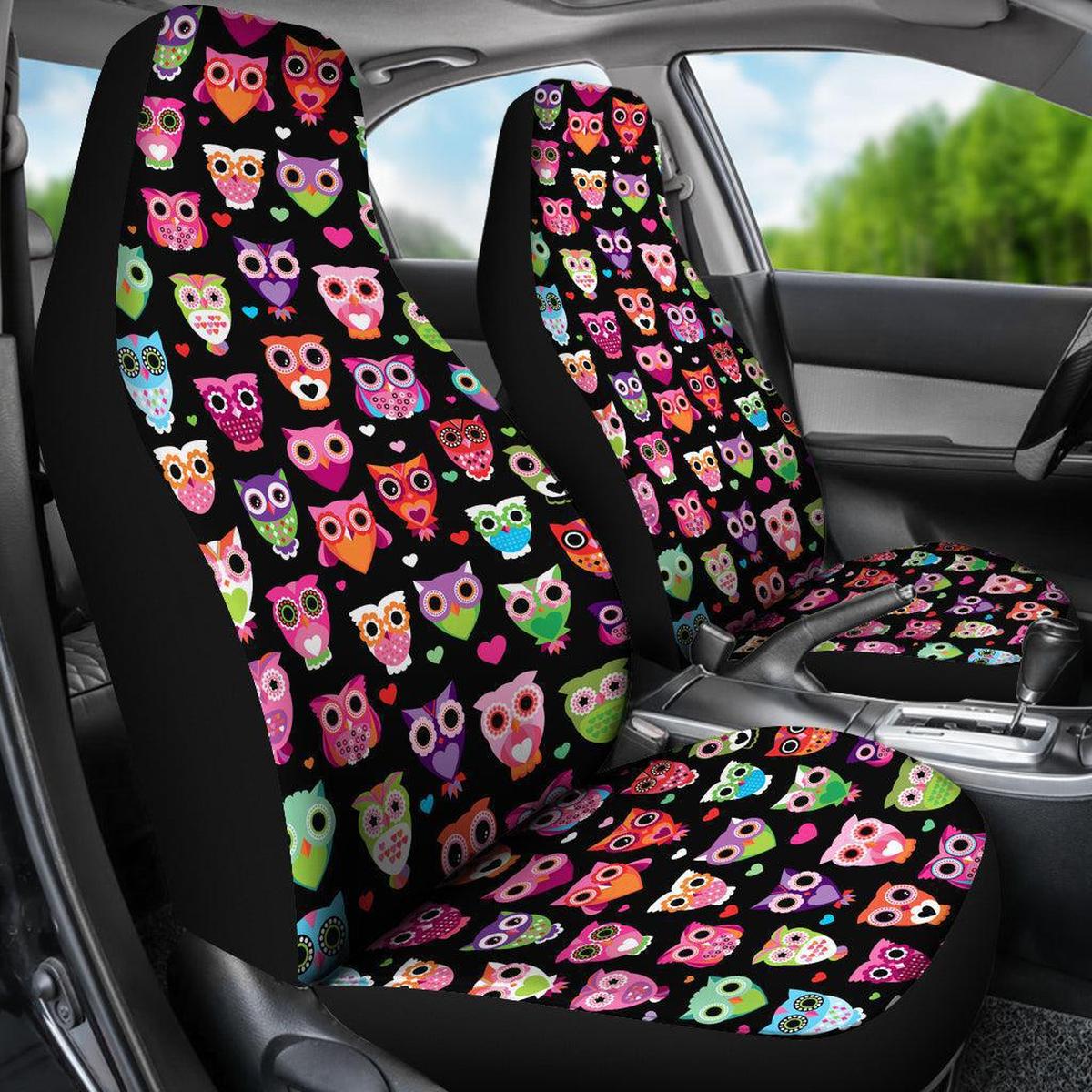 Black Owls Car Seat Cover Main image