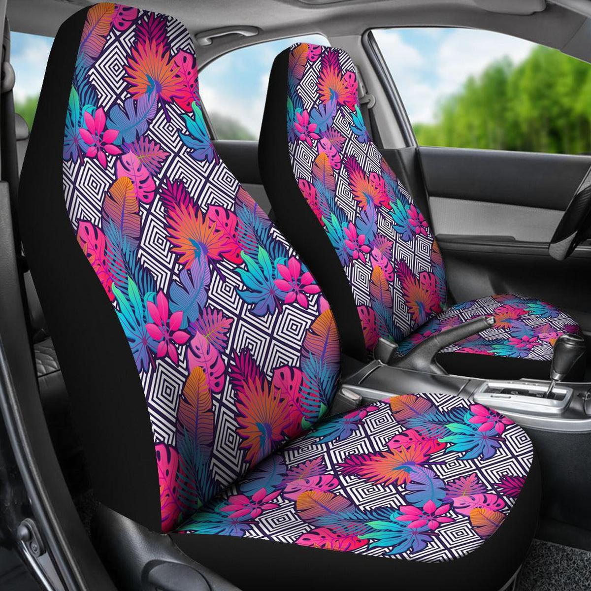 Boho Tropical Leaves Car Seat Covers Main image