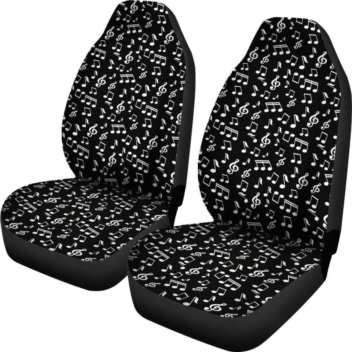 Car Seat Covers Black Music Note Design Main image