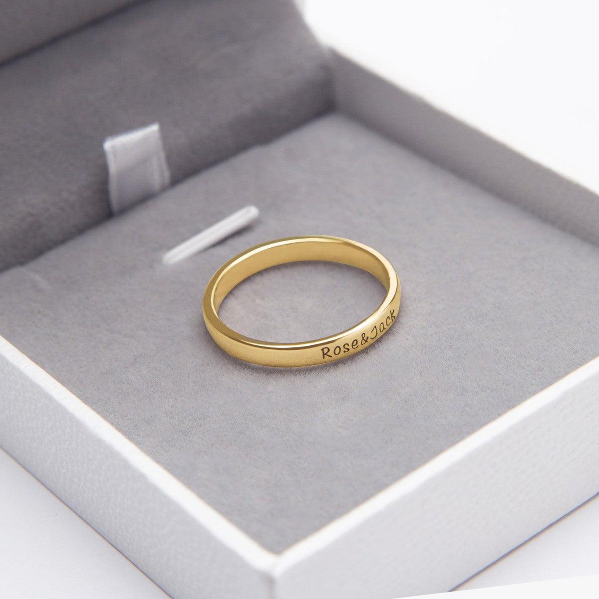 Custom Dainty Engraved Name Ring Secondary image