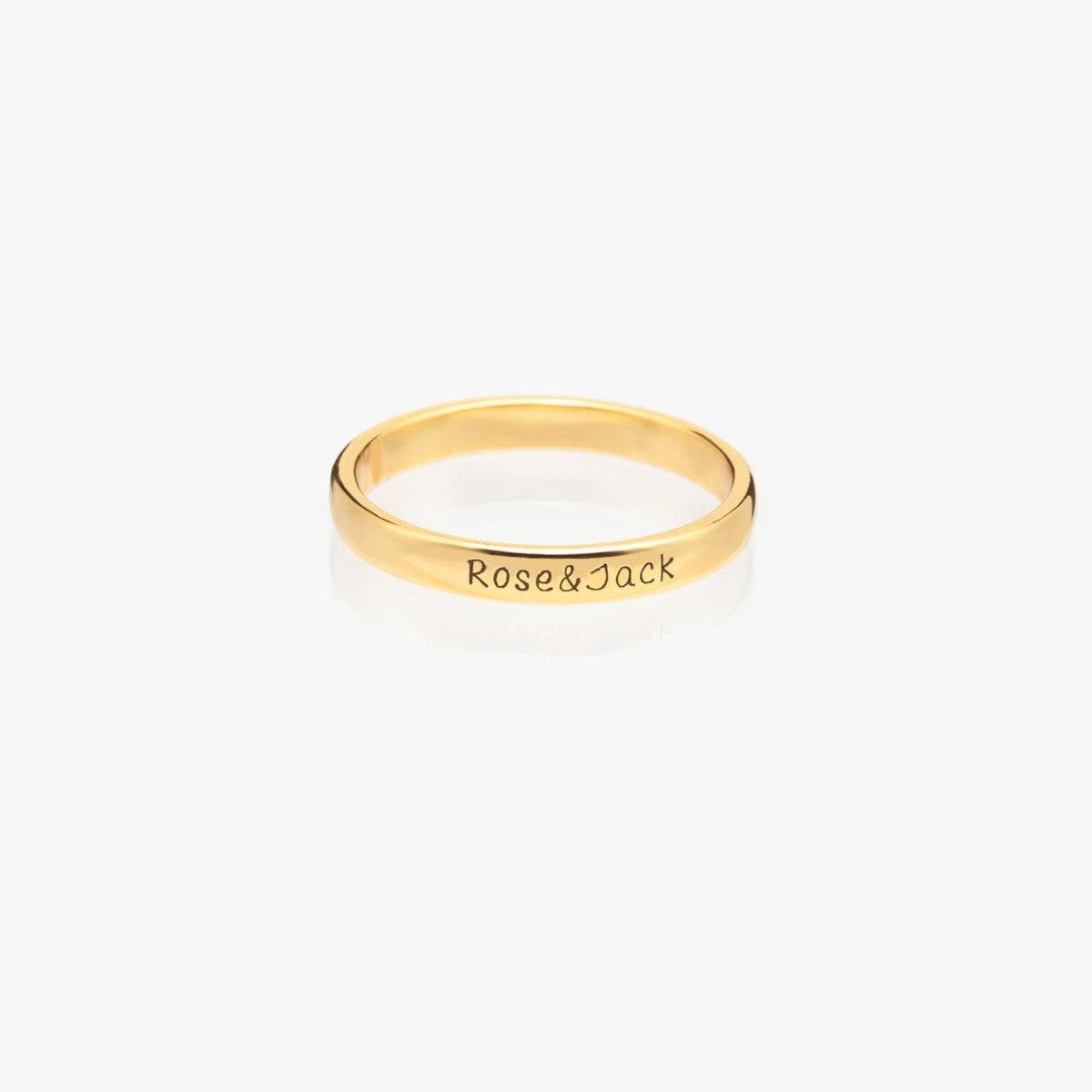 Custom Dainty Engraved Name Ring Main image