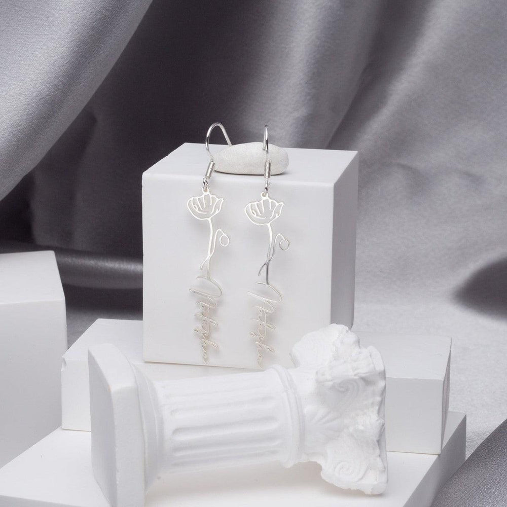 Custom Floral Earrings Hoop