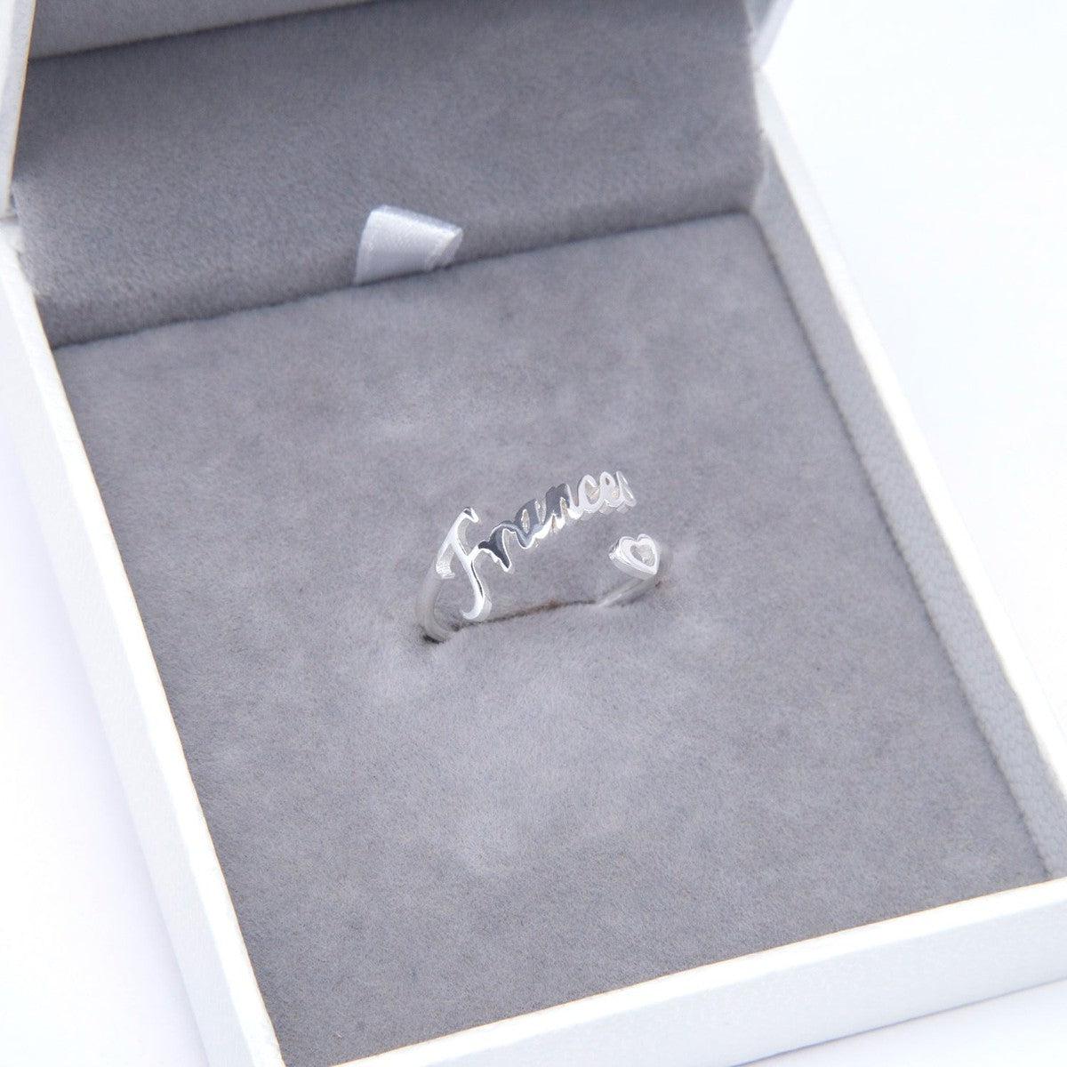 Custom Heart Name Ring